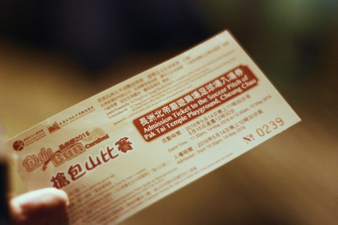 Cheung Chau Bun Scrambling Competition's ticket. thesmoodiaries.com