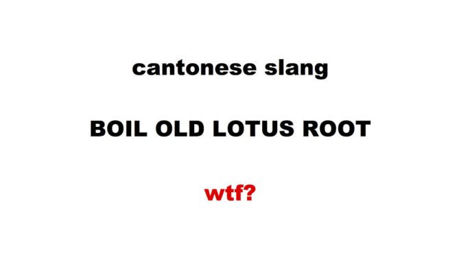 Canto Slang:  Boil Old Lotus Root